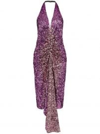 halterneck sequin-embellished dress at Farfetch